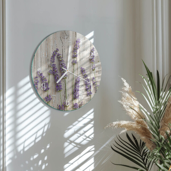 Ronde glazen klok Lavendel