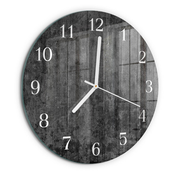 Ronde glazen klok Hout