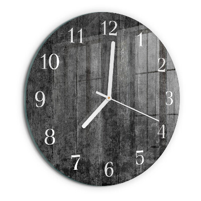 Ronde glazen klok Hout