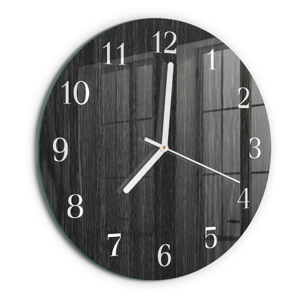 Ronde glazen klok Hout