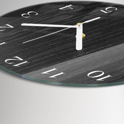 Ronde glazen klok Hout
