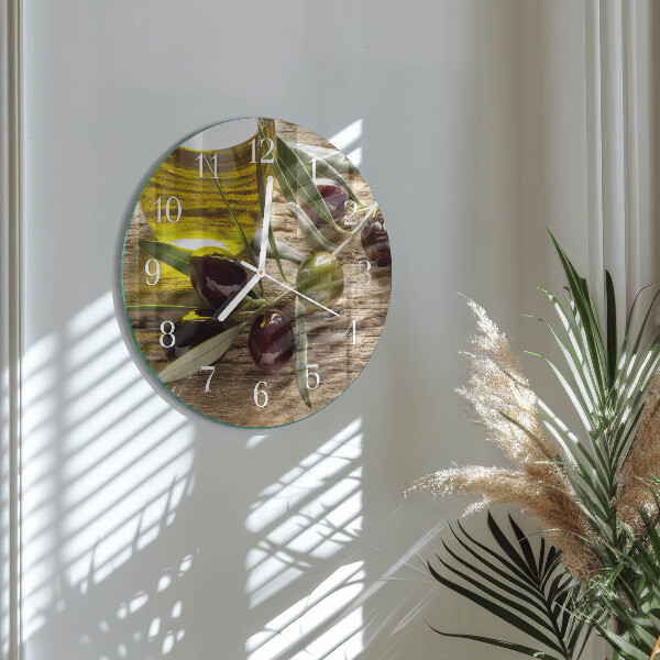 Ronde glazen klok Olijfolie