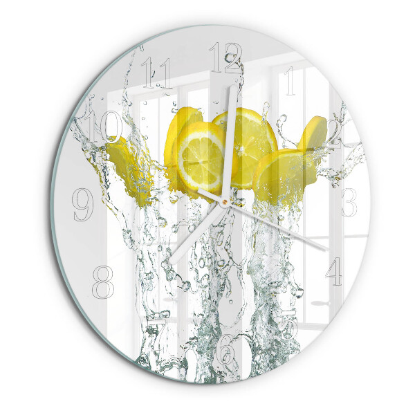 Ronde glazen klok Water met citroen