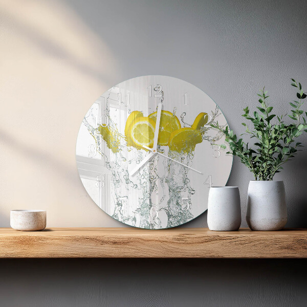 Ronde glazen klok Water met citroen