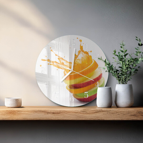 Ronde glazen klok Fruit