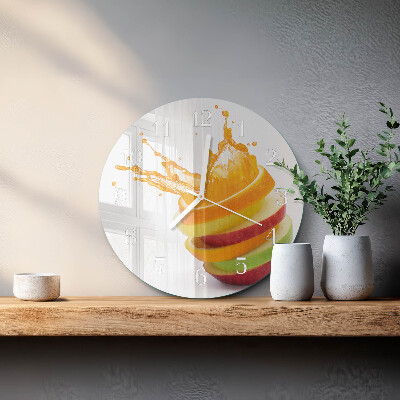 Ronde glazen klok Fruit