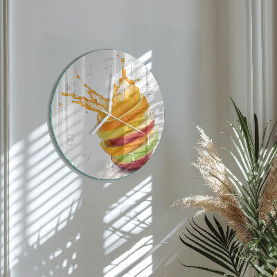 Ronde glazen klok Fruit