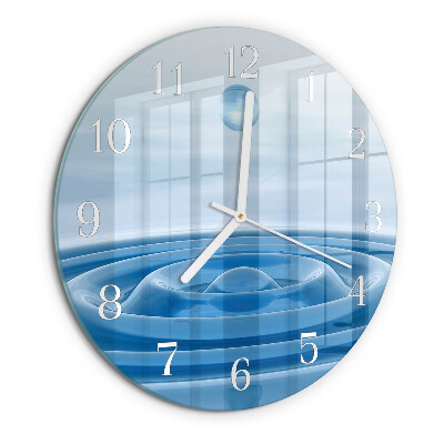 Ronde glazen klok Water