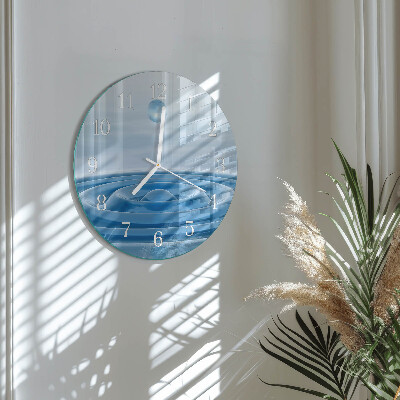 Ronde glazen klok Water