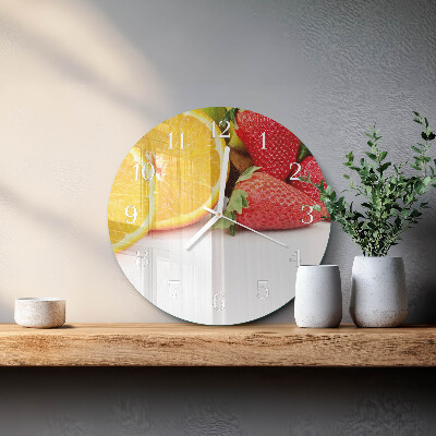 Ronde glazen klok Fruit