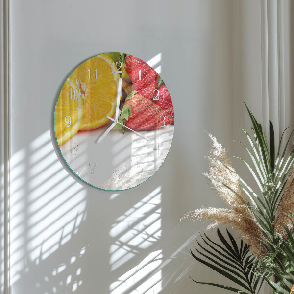 Ronde glazen klok Fruit