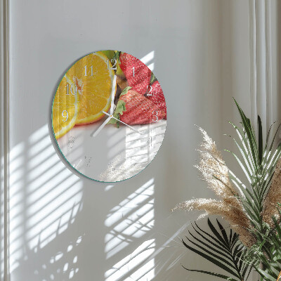 Ronde glazen klok Fruit