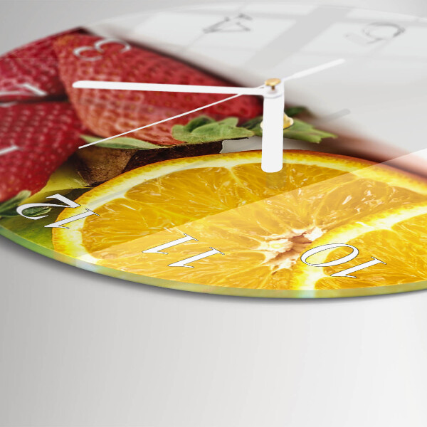 Ronde glazen klok Fruit