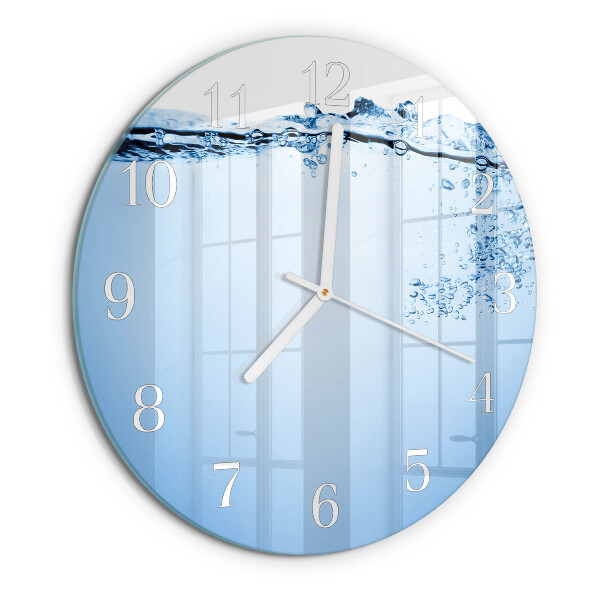 Ronde glazen klok Water