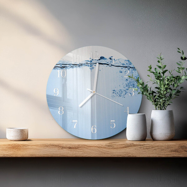 Ronde glazen klok Water