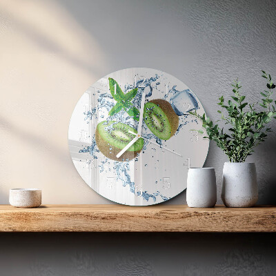 Ronde glazen klok Bakstenen muur