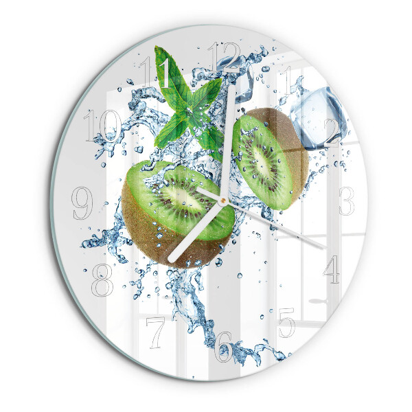Ronde glazen klok Kiwi