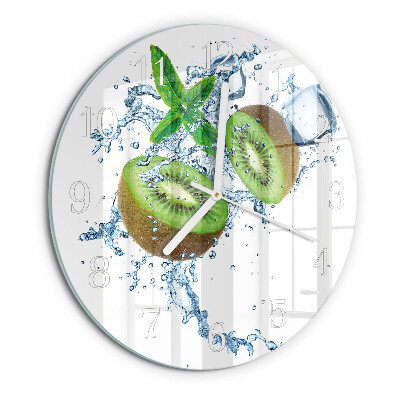 Ronde glazen klok Kiwi