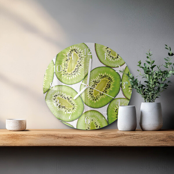 Ronde glazen klok Kiwi