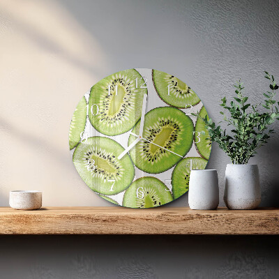 Ronde glazen klok Kiwi