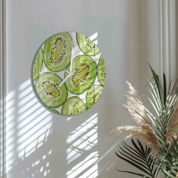 Ronde glazen klok Kiwi