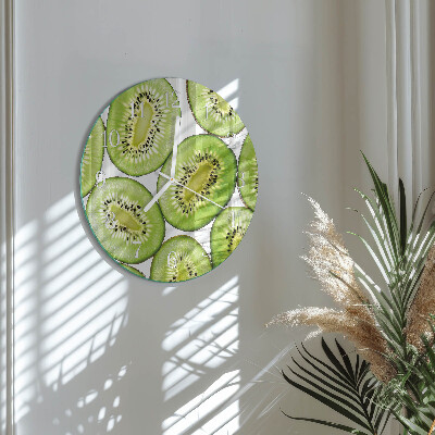 Ronde glazen klok Kiwi