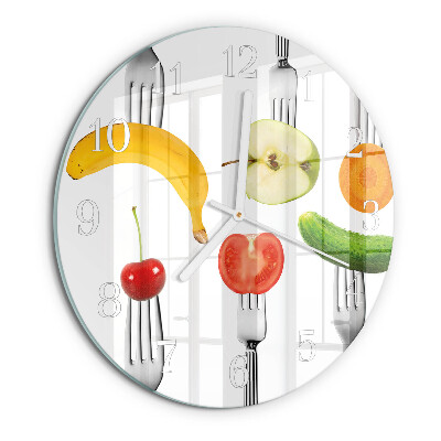 Ronde glazen klok Fruit