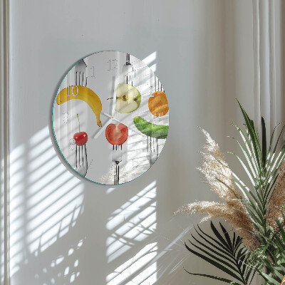Ronde glazen klok Fruit
