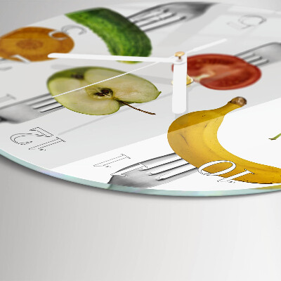 Ronde glazen klok Fruit