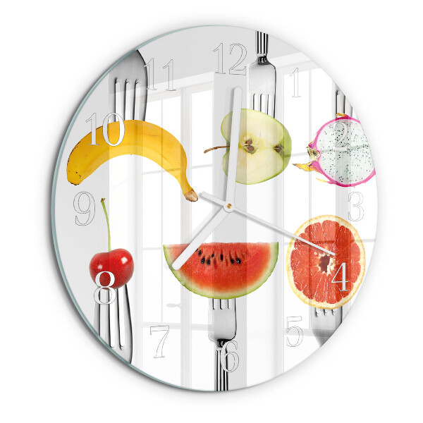 Ronde glazen klok Fruit
