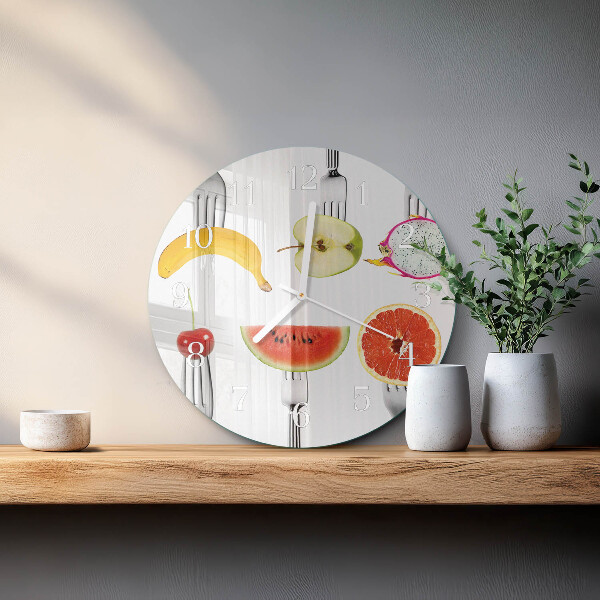 Ronde glazen klok Fruit