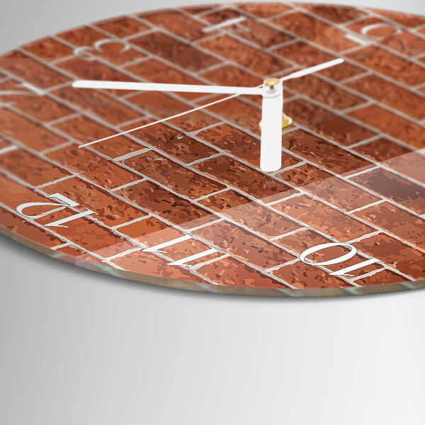 Ronde glazen klok Bakstenen muur