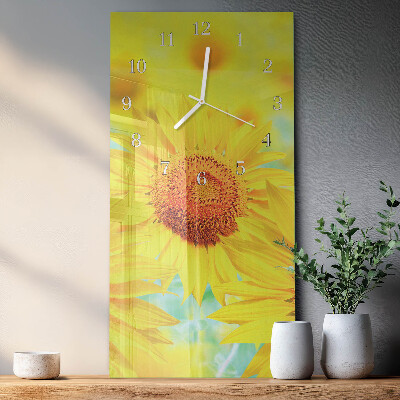 Glazen klok rechthoekige Zonnebloem