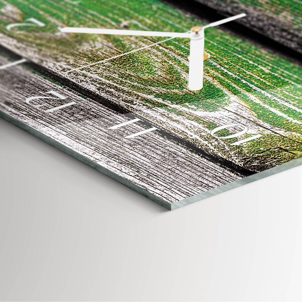 Glazen klok rechthoekige Houten planken