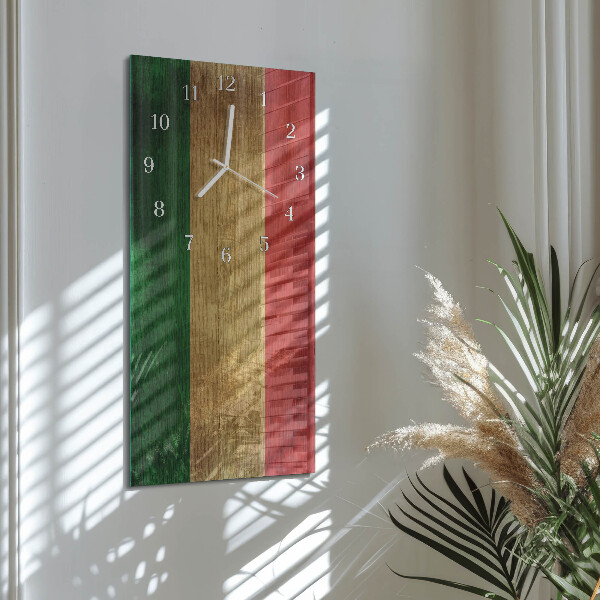 Glazen klok rechthoekige Italiaanse vlag
