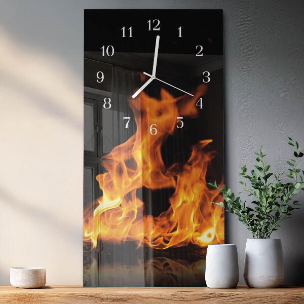 Glazen klok rechthoekige Vuur