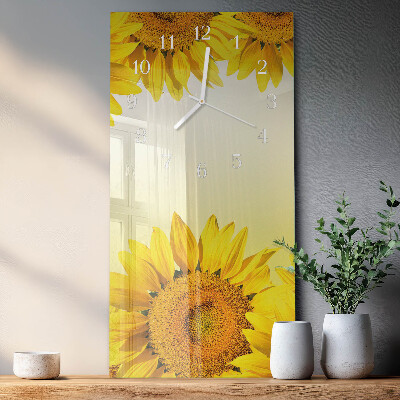 Glazen klok rechthoekige Zonnebloem