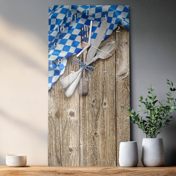 Glazen klok rechthoekige Beierse houten plaquette