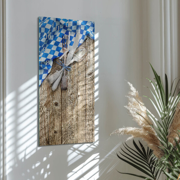 Glazen klok rechthoekige Beierse houten plaquette