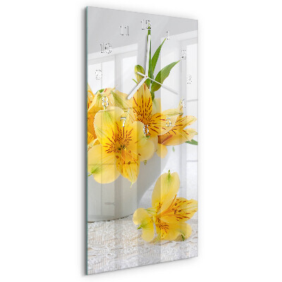 Glazen klok rechthoekige Gele bloemen