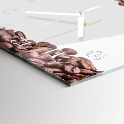 Glazen wandklok rechthoekig Koffiebonen