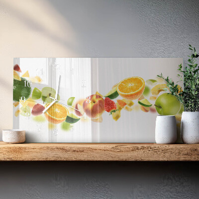 Glazen wandklok rechthoekig Fruitmix