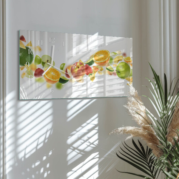 Glazen wandklok rechthoekig Fruitmix