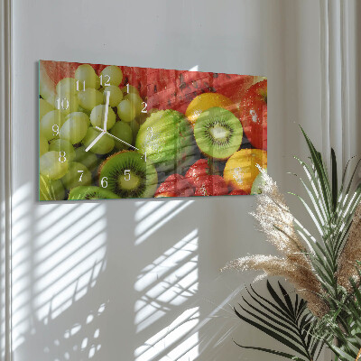 Glazen wandklok rechthoekig Fruit