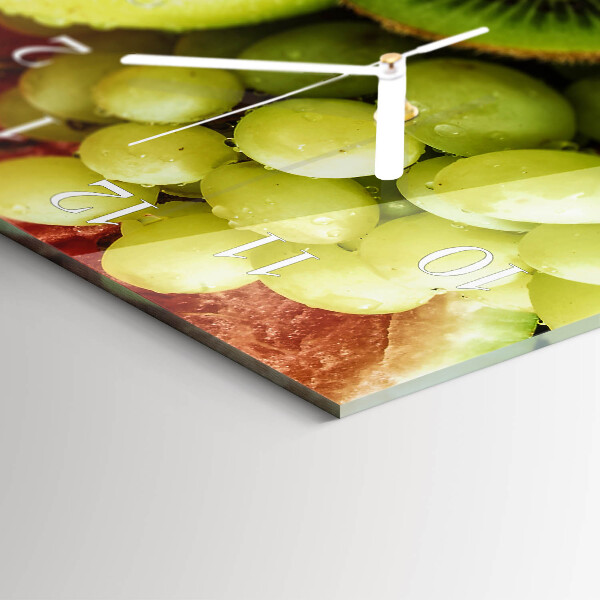 Glazen wandklok rechthoekig Fruit