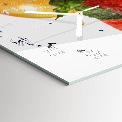 Glazen wandklok rechthoekig Sappig fruit