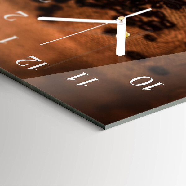 Glazen wandklok rechthoekig Warme koffie