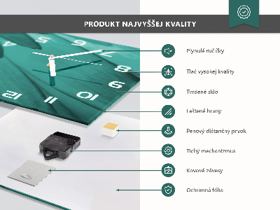 Glazen wandklok rechthoekig Warme koffie