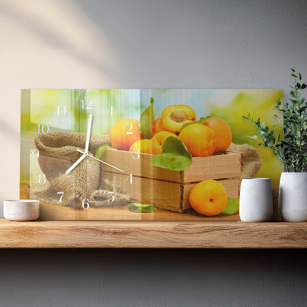 Glazen wandklok rechthoekig Abrikozen