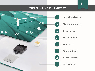 Glazen wandklok rechthoekig Bruggen van Parijs